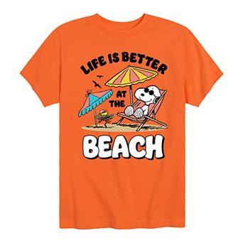 Boys 8-20 Peanuts Snoopy Life Is Better At The Beach Graphic Tee