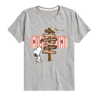 Boys 8-20 Peanuts Snoopy Destination Sign Graphic Tee