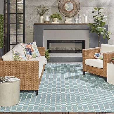 Nourison Reversible Indoor / Outdoor Geometric Rug