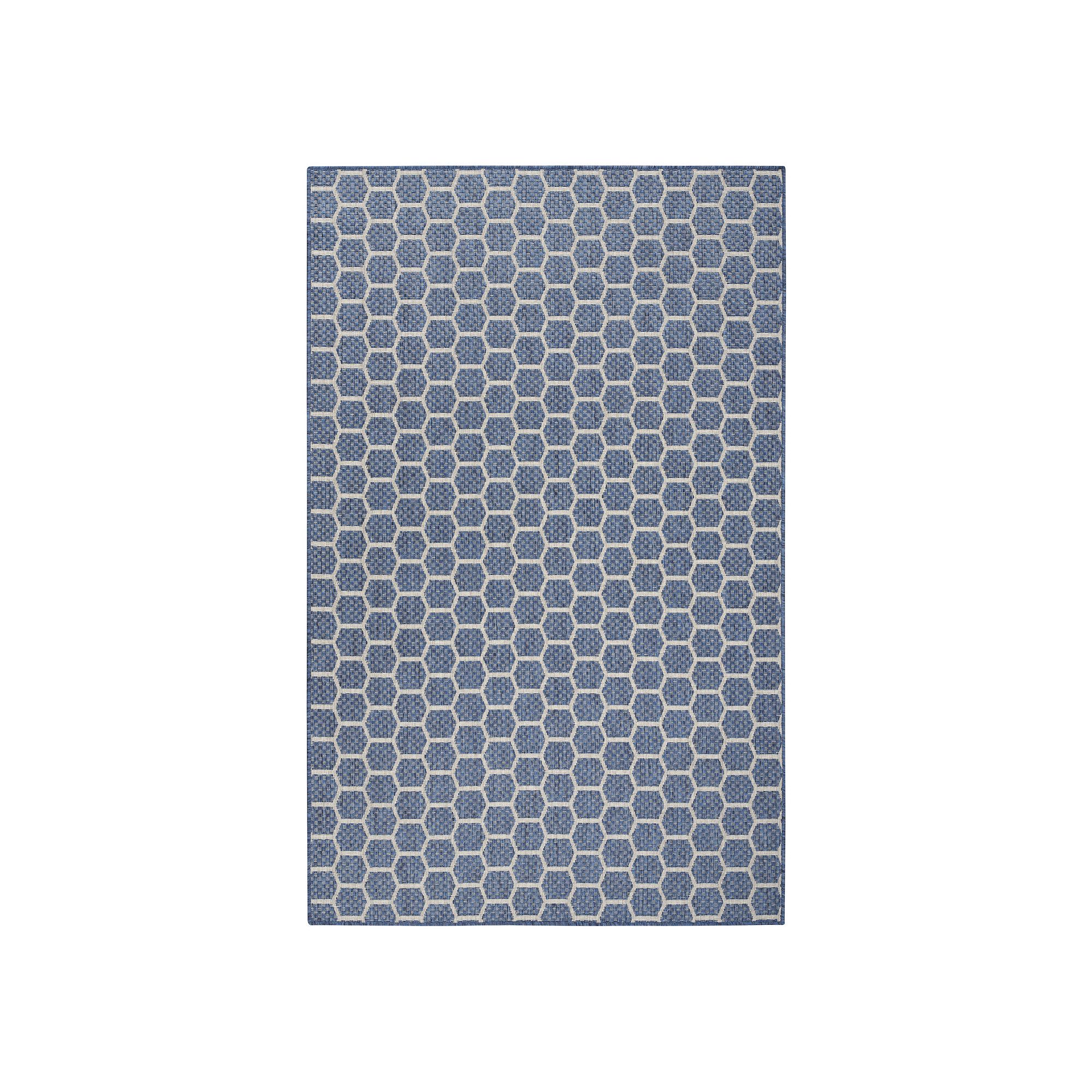 Nourison Reversible Indoor / Outdoor Geometric Rug, Blue