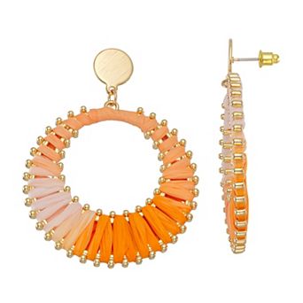Sonoma Goods For Life® Ombre Raffia Crescent Earrings