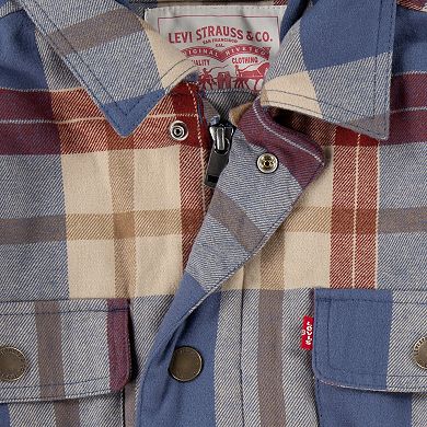 Boys 8-20 Levi's® Sherpa-Lined Plaid Hooded Shacket