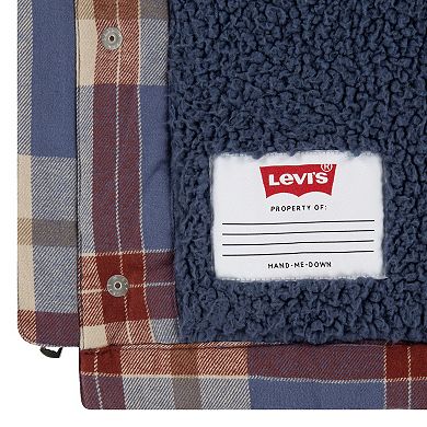 Boys 8-20 Levi's® Sherpa-Lined Plaid Hooded Shacket