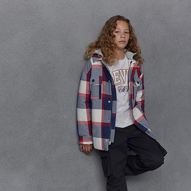Boys 8-20 Levi's® Sherpa-Lined Plaid Hooded Shacket