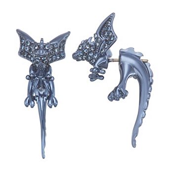 Simply Vera Vera Wang Blue Tone Dragon Front Back Earrings