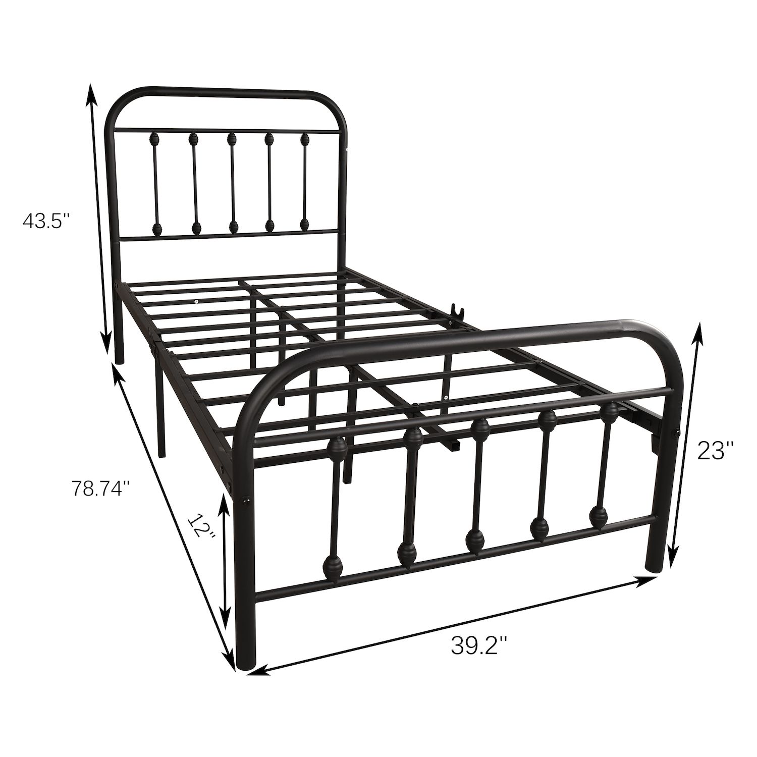 Hivvago Twinsized Heavy Duty Full Metal Easy Assembly Platform Bed Frame