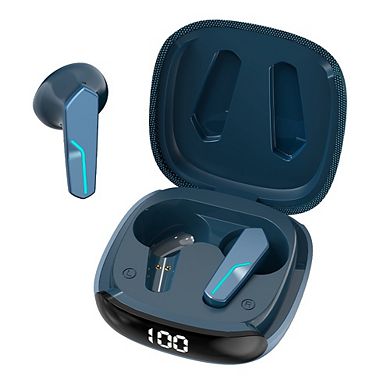 GabbaGoods Truebuds Echo Wireless Earbuds, Bluetooth 5.3, Touch Controls, LCD Display