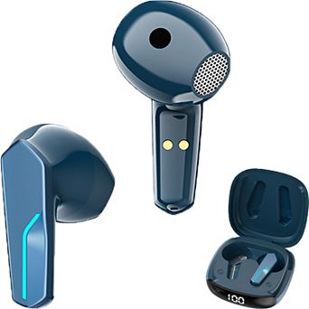 GabbaGoods Truebuds Echo Wireless Earbuds, Bluetooth 5.3, Touch Controls, LCD Display