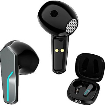 GabbaGoods Truebuds Echo Wireless Earbuds, Bluetooth 5.3, Touch Controls, LCD Display