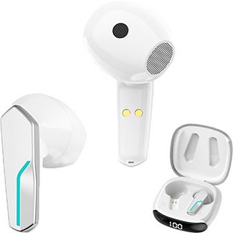 GabbaGoods Truebuds Echo Wireless Earbuds, Bluetooth 5.3, Touch Controls, LCD Display