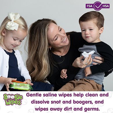 Boogie Brand Saline Nose Wipes Unscented 90 Ct