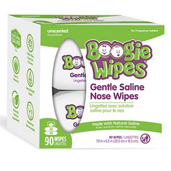 Boogie Brand Saline Nose Wipes Unscented 90 ct