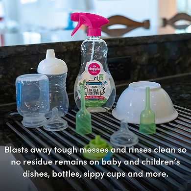 Dapple Baby Foaming Power Bottle and Dish Fragrance Free Spray 16.9oz