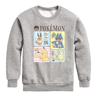 Boys 8-20 Pokemon Cafe Grid Crew Fleece Sweatshirt