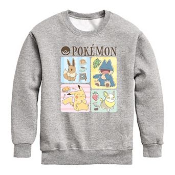 Boys 8-20 Pokemon Cafe Grid Crew Fleece Sweatshirt