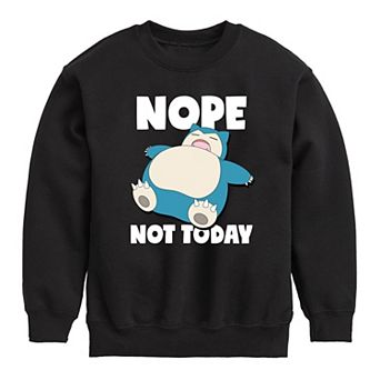 Boys 8-20 Pokemon Snorlax Nope Not Today Fleece Sweatshirt
