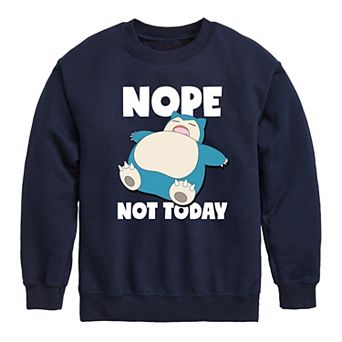 Boys 8-20 Pokemon Snorlax Nope Not Today Fleece Sweatshirt