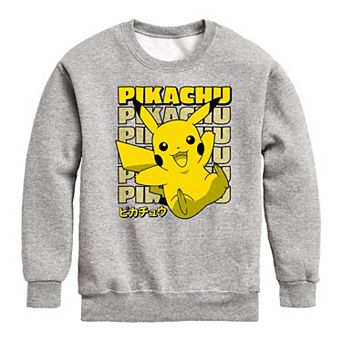 Boys 8-20 Pokemon Pikachu Katakana Crew Fleece Sweatshirt
