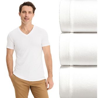 Men's Jockey 3-Pack Smooth Fit Cotton Stretch V-Neck Undershirt