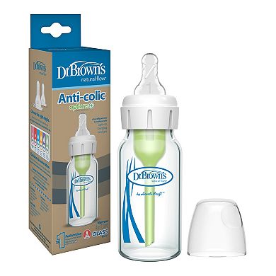 Dr. Brown's Natural Flow® Anti-Colic Options+™ 4-oz. Narrow Glass Baby Bottle