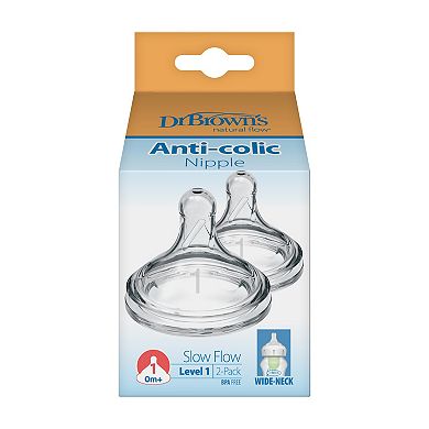 Dr. Brown's Level 3 Nipple Wide Neck Nipple 2-Pack
