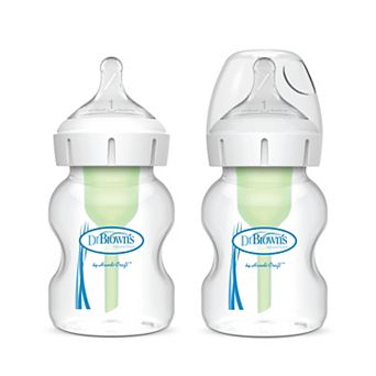 Dr. Brown's Natural Flow® Anti-Colic Options+™ 2 Pack Wide-Neck 5oz Baby Bottle with Level 1 Nipple