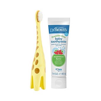 Dr. Brown's Giraffe Infant-to-Toddler Toothbrush & Strawberry Toothpaste Set