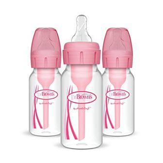 Dr. Brown's Natural Flow Anti-Colic Options+ 3-Pack 4-oz. Narrow Baby Bottles - Pink