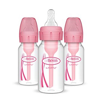 Dr. Brown's Natural Flow Anti-Colic Options+ 3-Pack 4-oz. Narrow Baby Bottles - Pink