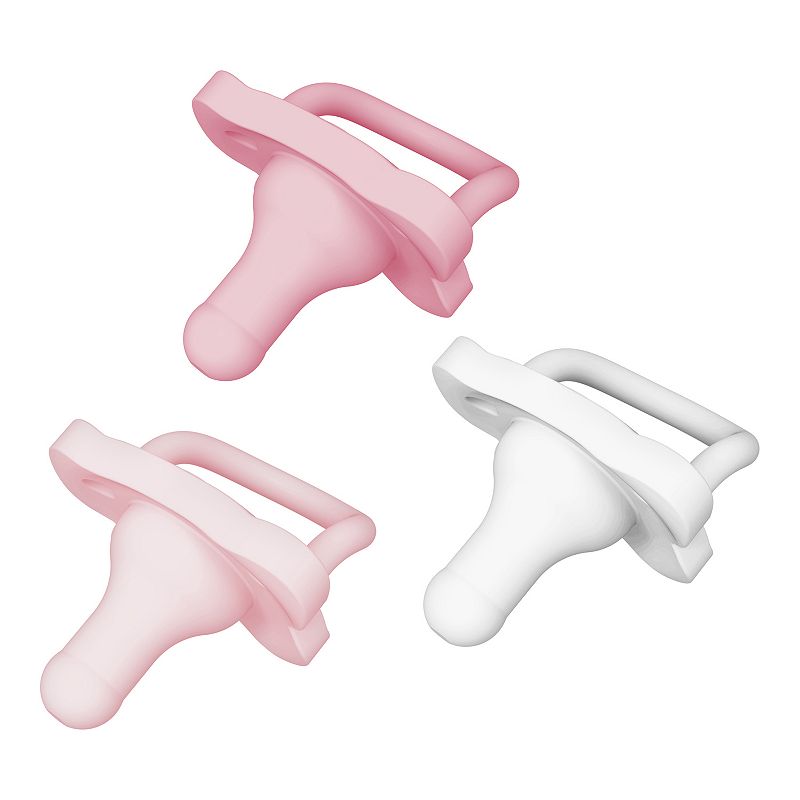 Dr. Brown's HappyPaci 3-Pack One-Piece Silicone Newborn-Infant Pacifiers, Pink