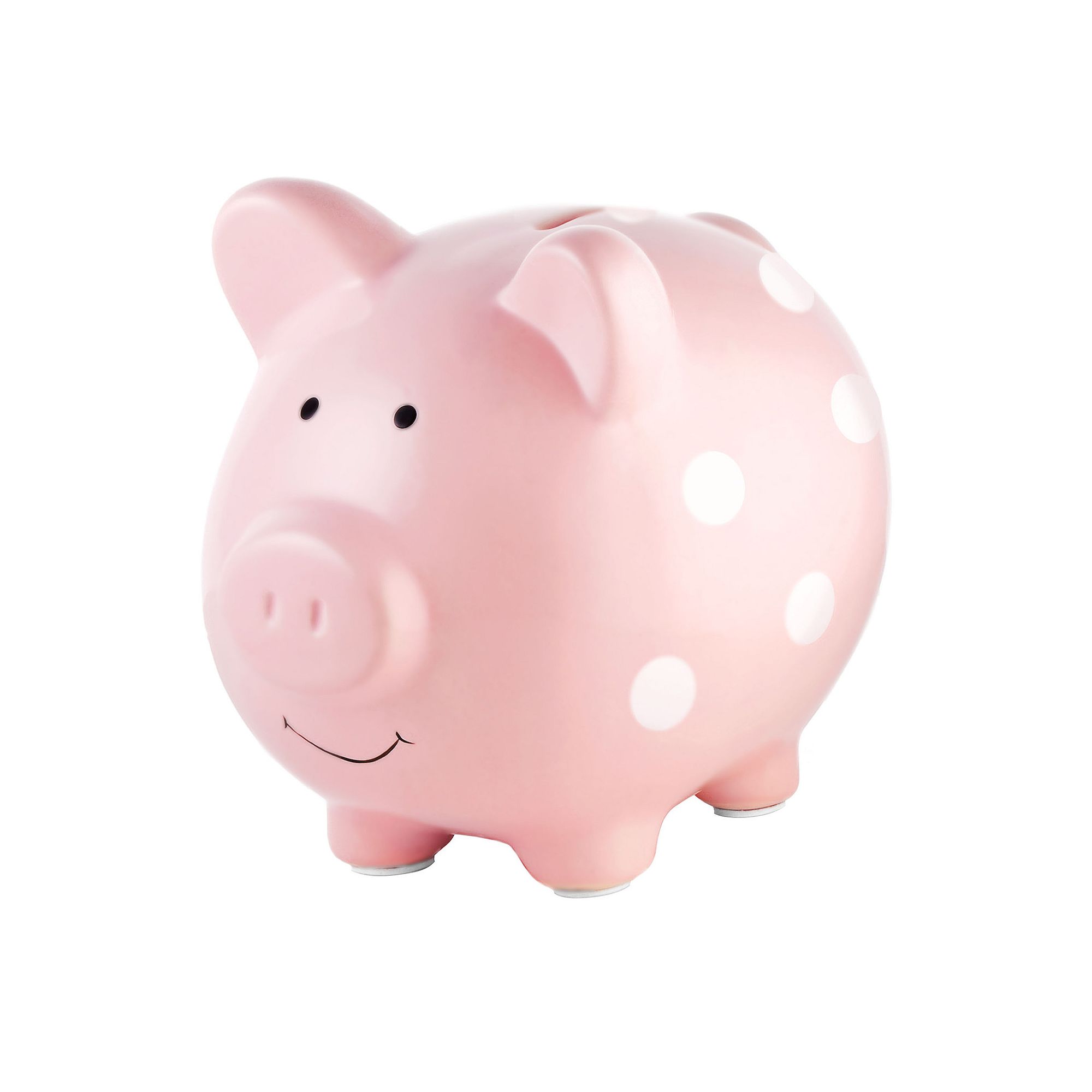 Pearhead Polka Dot Piggy Bank, Pink