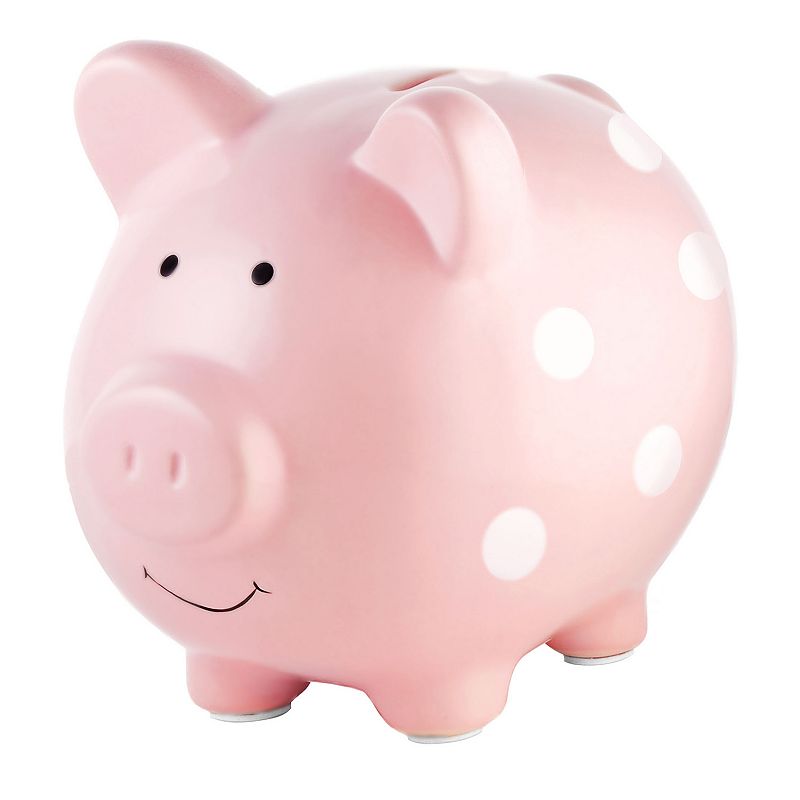 Pearhead Piggy Bank - Pink Polka