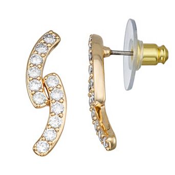 Napier Gold Tone Cubic Zirconia Double Stud Earrings