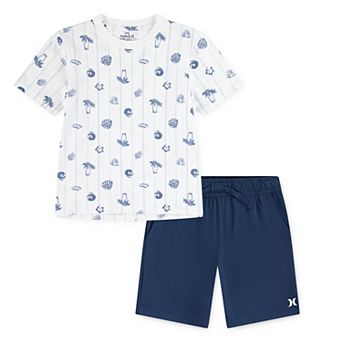 Boys 4-7 Hurley Printed T-shirt and Twill Shorts 2 pc Set