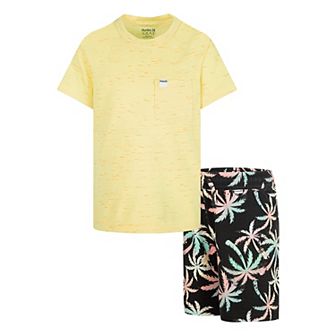 Boys 4-7 Hurley Pocket Tee & Printed Shorts 2 pc Set