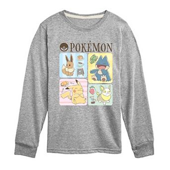 Boys 8-20 Pokemon Cafe Grid Long Sleeve Graphic Tee
