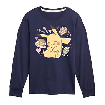 Boys 8-20 Pokemon Pikachu Dessert Long Sleeve Graphic Tee