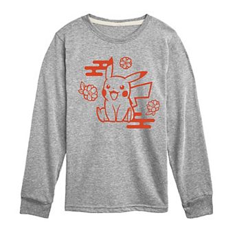 Boys 8-20 Pokemon Wagara Pikachu Long Sleeve Graphic Tee