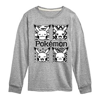 Boys 8-20 Pokemon Wagara Pikachu Grid Long Sleeve Graphic Tee