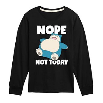 Boys 8-20 Pokemon Snorlax Nope Not Today Long Sleeve Graphic Tee