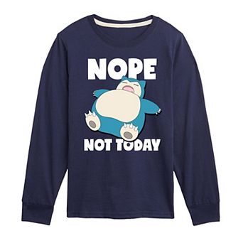 Boys 8-20 Pokemon Snorlax Nope Not Today Long Sleeve Graphic Tee