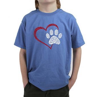 Paw Heart - Boy's Word Art T-shirt