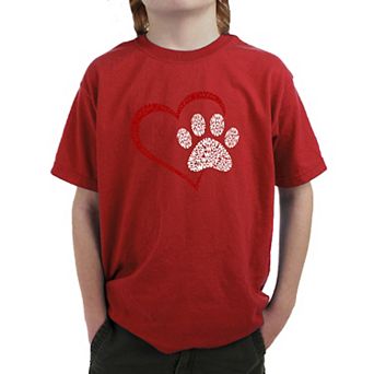 Paw Heart - Boy's Word Art T-shirt