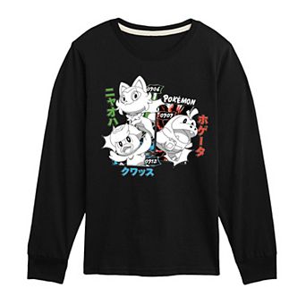 Boys 8-20 Pokemon Fuecoco Quaxly Sprigatito Long Sleeve Graphic Tee