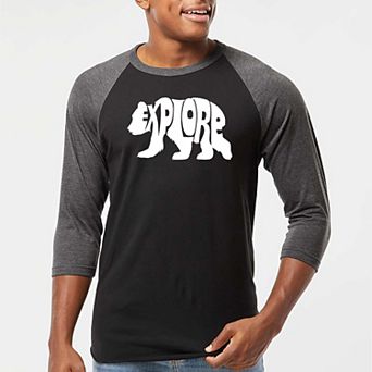 Explore - Men's Raglan Baseball Word Art T-shirt
