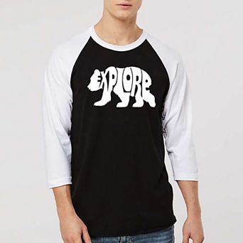 Explore - Men's Raglan Baseball Word Art T-shirt