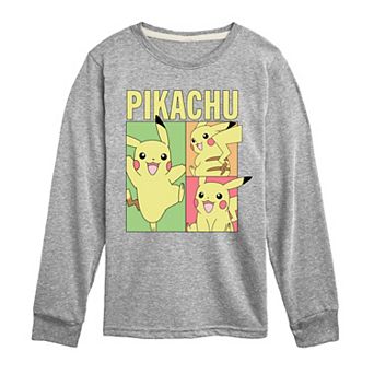 Boys 8-20 Pokemon Pastel Pikachu Grid Long Sleeve Graphic Tee