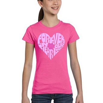 Forever In Our Hearts - Girl's Word Art T-shirt
