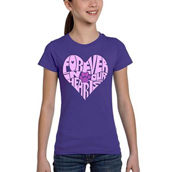 Forever In Our Hearts - Girl's Word Art T-shirt