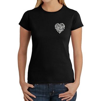 Cursive Heart - Women's Word Art T-shirt